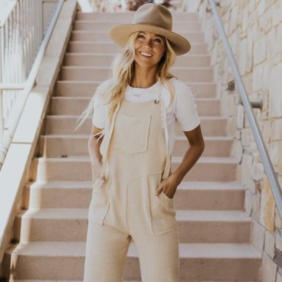 LEMON BLONDE TIE OVERALLS - Picture 3 of 10